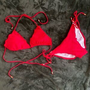 Ruffle Red Bikini Set